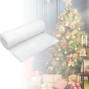 Glittered Soft Artificial Snow Christmas Blanket - 8' x 36' - White